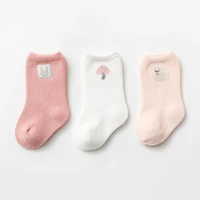 3 pairslot baby socks cartoon embroidery standard cotton socks for boys girls newborn spring and autumn breathable socks