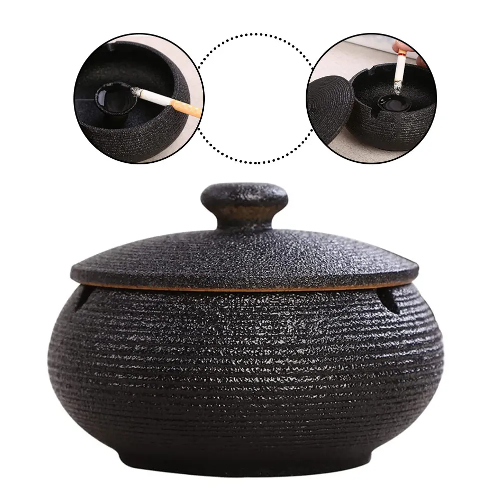 Пепельница керамическая ветрозащитная настольная пепельница для патио с