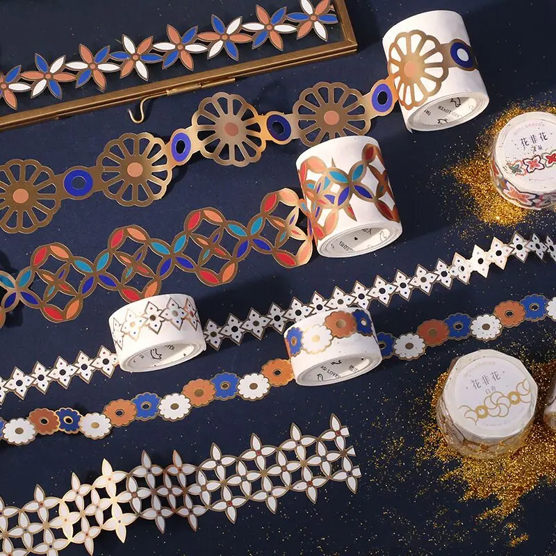 * Kawaii Золотая пустотелая серия цветная маскирующая лента васи выпуск бумажных