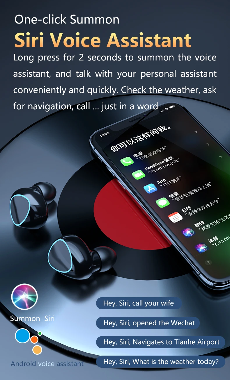 M10 TWS Wireless Bluetooth-compatible Headphone IPX7 Waterproof Stereo Earphone Digital Display Headset With Microphone | Электроника