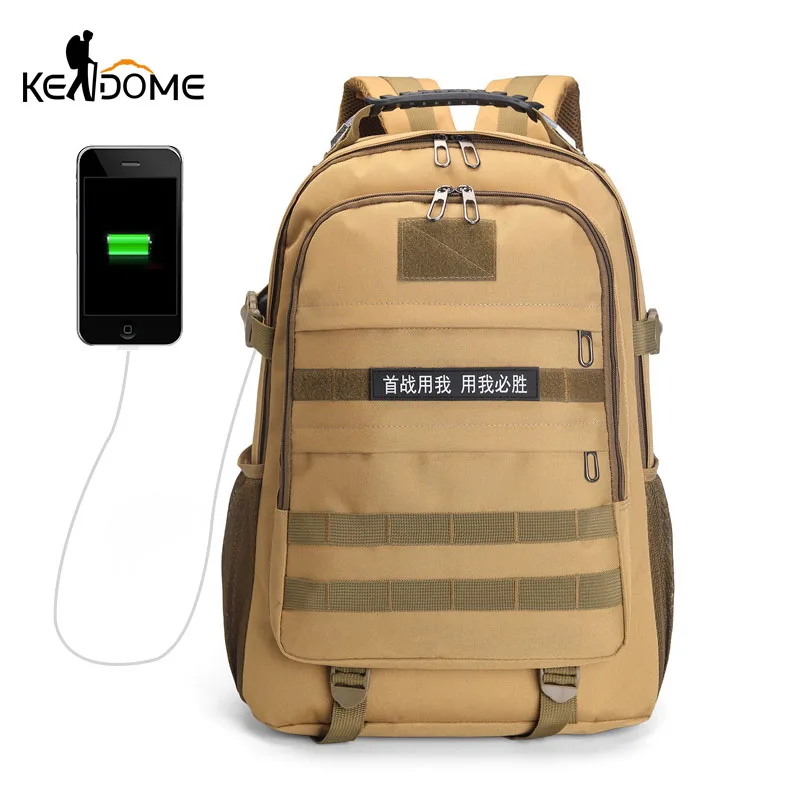 USB зарядка Мужской рюкзак для альпинизма военный тактический камуфляж походная