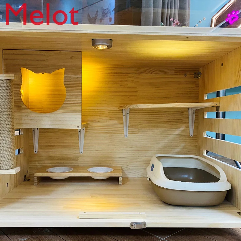 

Cat Villa Solid Wood Luxury Cattery Cat Nest Cat Cage Cat Display Cabinet Cat Breeding Cage Cat Hotel Pet Cage Cat Room