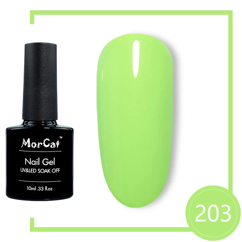Гель-лак для ногтей MorCat зеленая серия цветовая полировка желтая основа