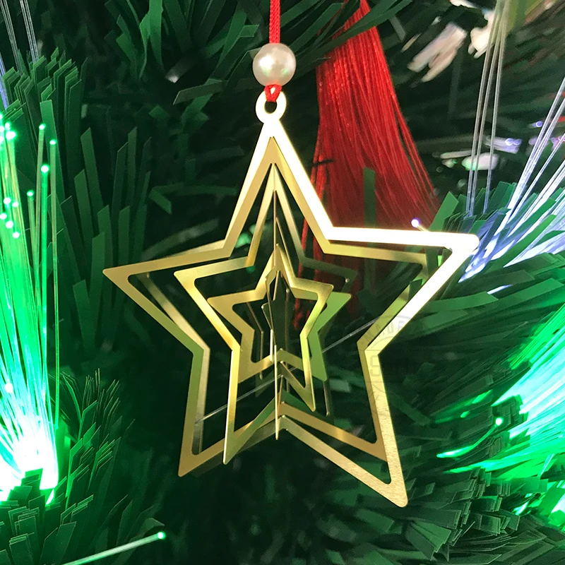 

Metal hanging 3D Star shape Christmas ornaments