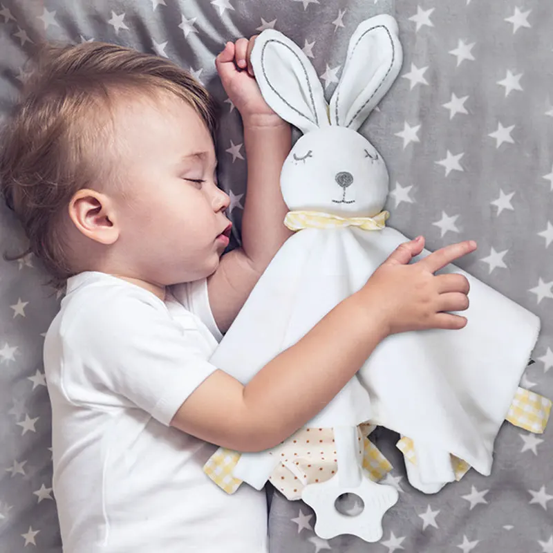 

Baby Comforter Toys Bunny Plush Doudou Bebe Montessori Baby Rattles Stuffed Animals Plush Toy For Sleeping Baby Toys 0 12 Months