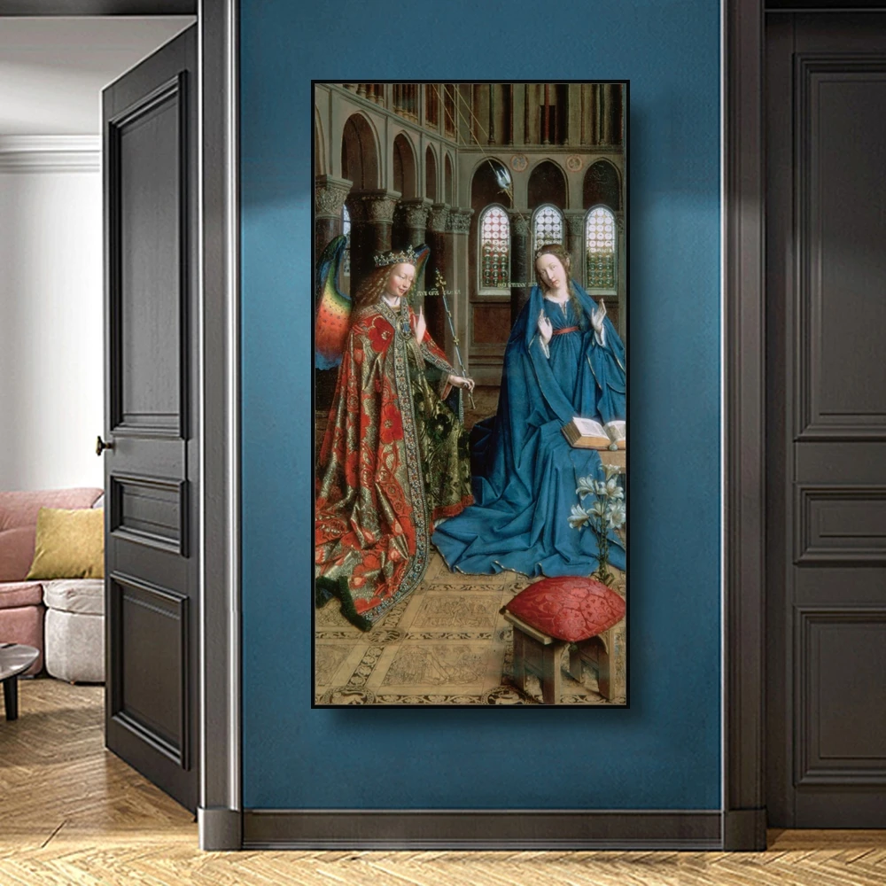 Оповещение Янка Ван Eyck знаменитая картина маслом церковная христовая настенная