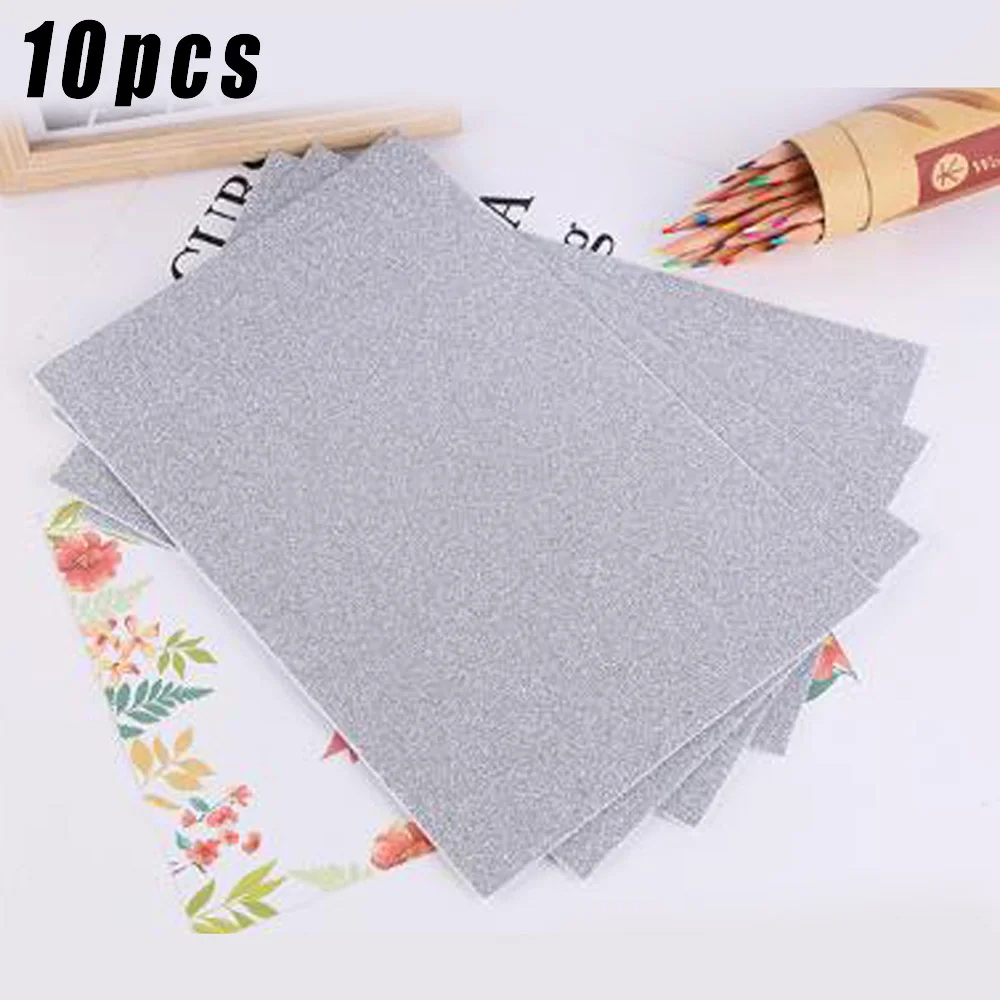 10pcs Silver 10 шт. блестящая бумага для скрапбукинга EVA мягкие губки бумага для рукоделия Ручная работа для детей сделай сам ручная работа Золотая бумага флэш-Пена наклейки - Цвет: 10pcs Silver