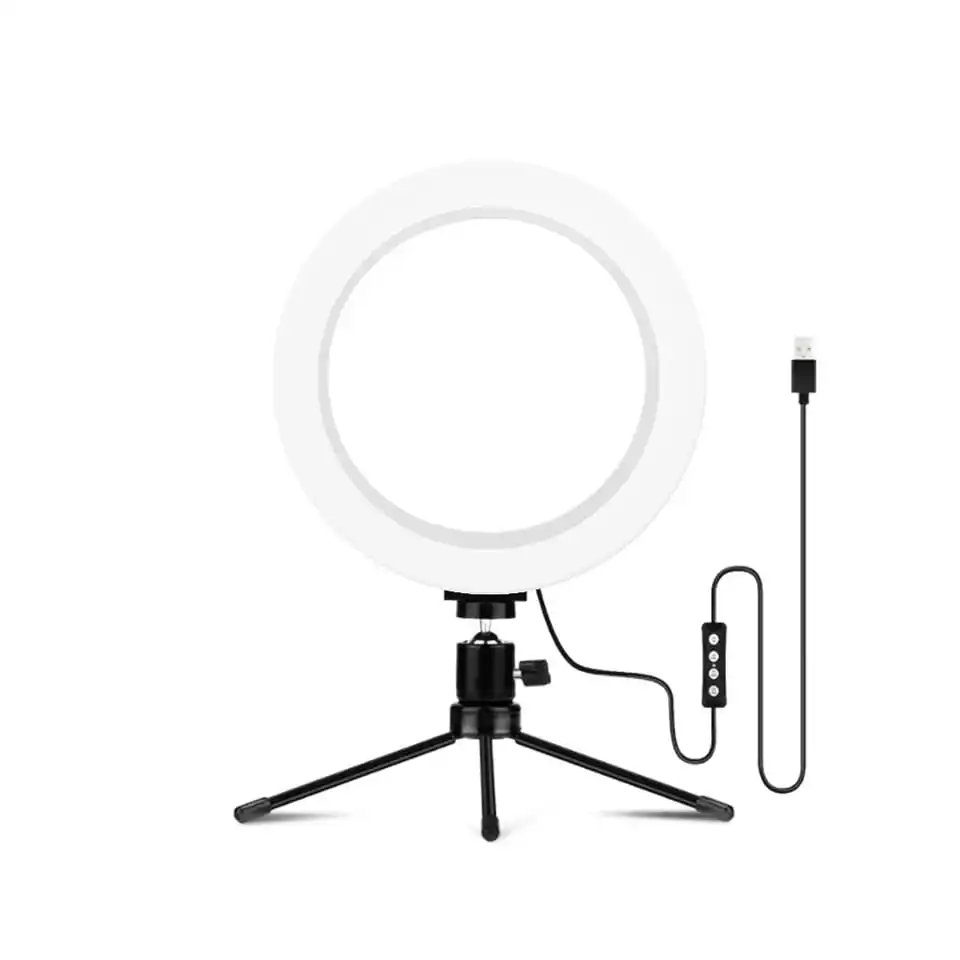 Ring Light Iluminador Anel De Luz Led 6 Polegadas Com Tripé selfie light tik tok