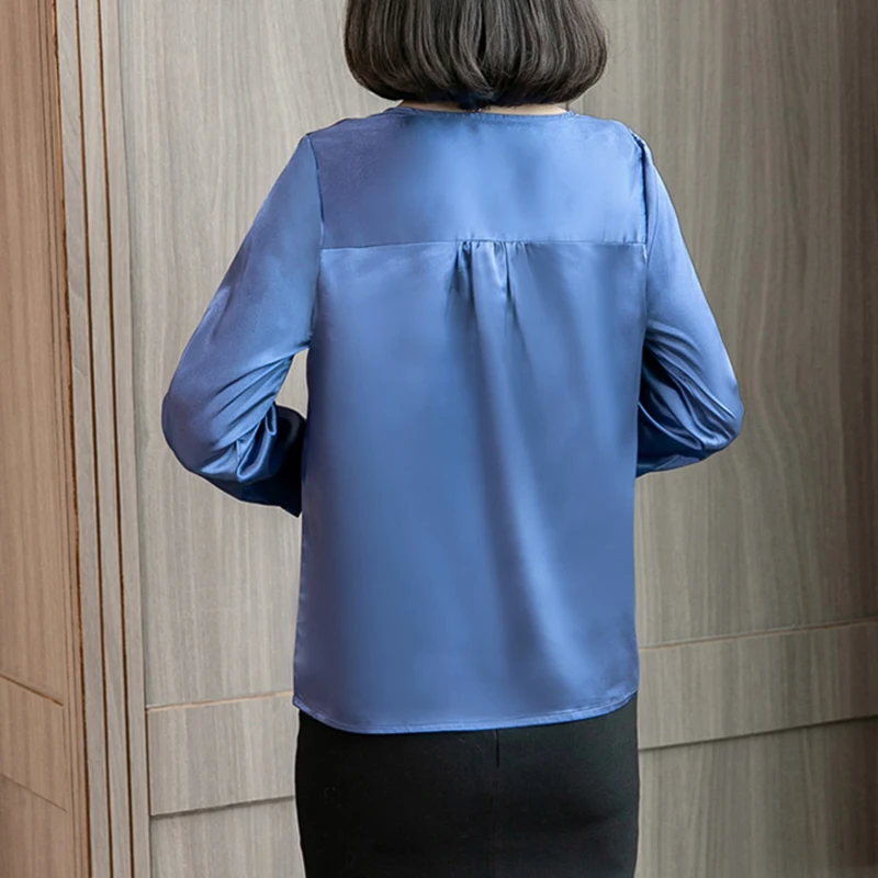 2019 весенне летняя модная повседневная элегантная однотонная шифоновая блузка