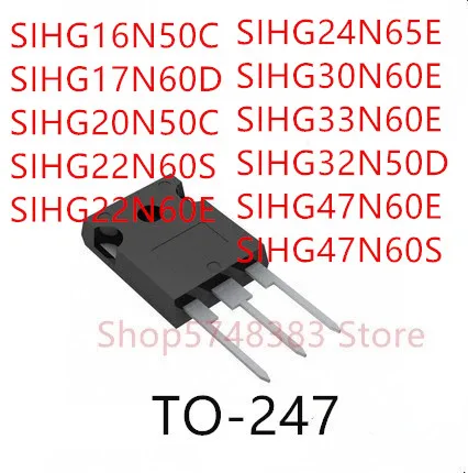 10 шт. SIHG16N50C SIHG17N60D SIHG20N50C SIHG22N60S SIHG22N60E SIHG24N65E SIHG30N60E SIHG33N60E SIHG32N50D SIHG47N60E SIHG47N60S