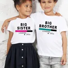 Big Brother с вертикальной загрузкой 2022 Big Sister (старшая сестра); Загрузка 2022 футболка братьев и сестер рубашка детские объявление рубашка для малыша Big Brother сестра футболка