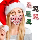 50 шт. Рождественская маска для лица унисекс, рождественские печатные мягкие нетканые маски для взрослых, 3-слойная противопылевая маска, поддержка маски K4