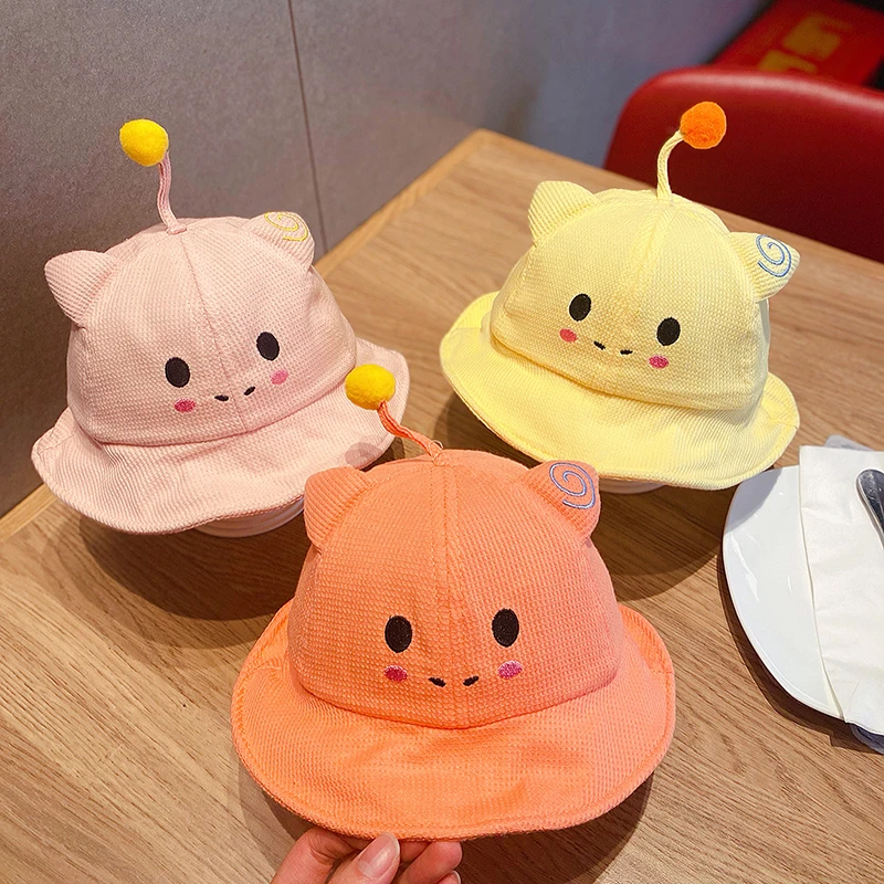 

Children's hat spring and autumn thin boy's Fisherman's hat spring girl's cute super cute sunshade hat sunscreen Princess tide
