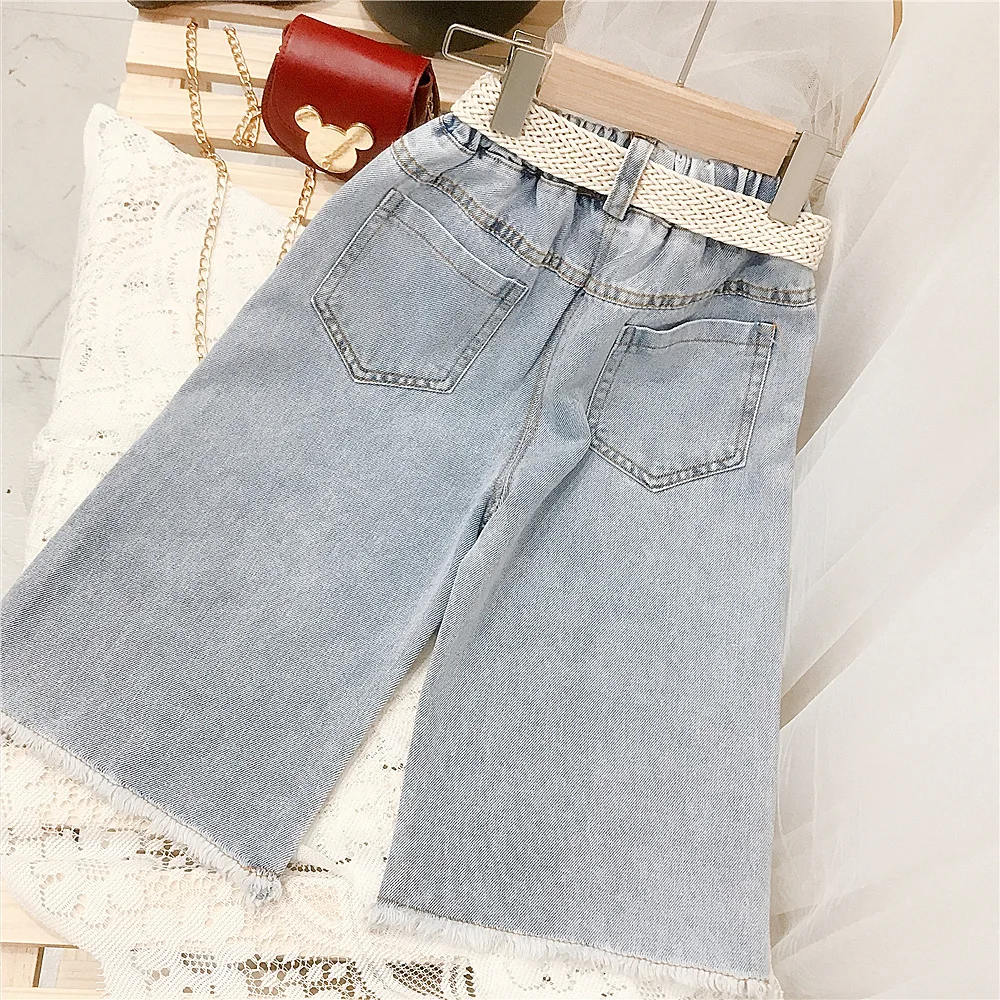 

Summer Fashion Baby Girls Jeans Autumn Baby Loose Denim Trousers Princess Denim Pants Children Casual Bowboy Long Trousers 1-6Y