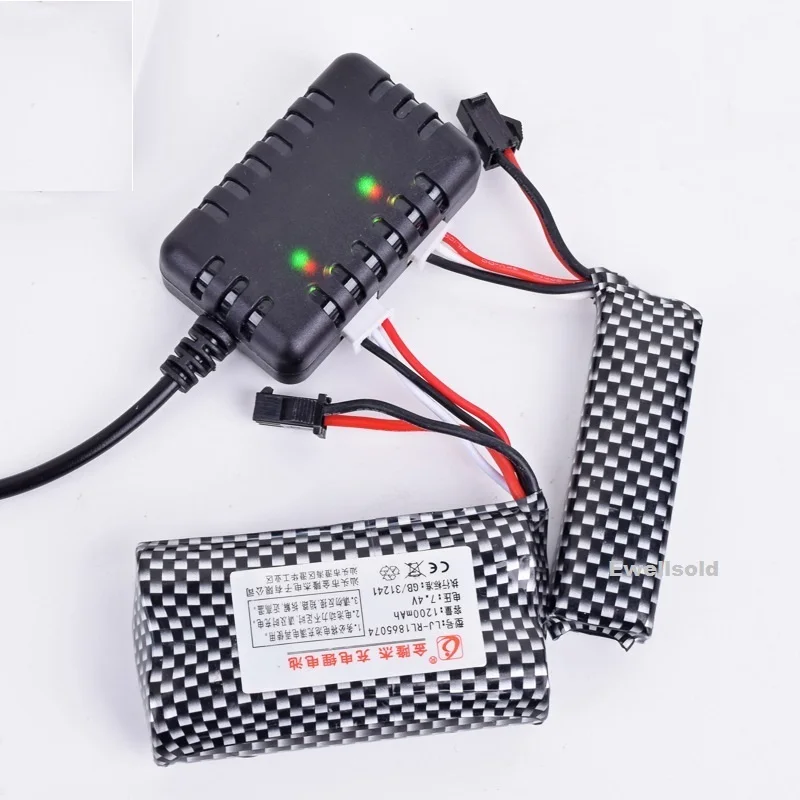 Быстрое зарядное устройство USB 2 в 1 7 4 В 1000 мАч * для Wltoys 144001 124019 124018 XK K130 12428 12401 104001