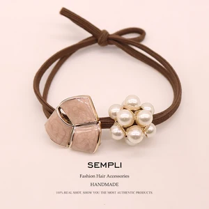 Женская эластичная повязка для волос с жемчужинами