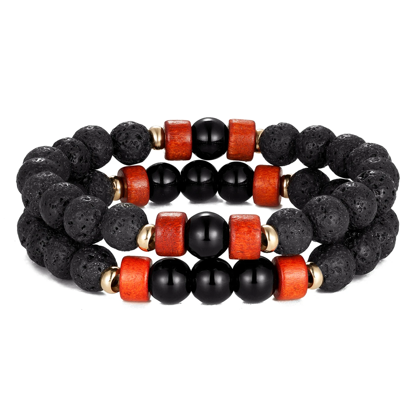 2 шт./компл. Мужские Женские со вставками из натурального камня браслет тигрового