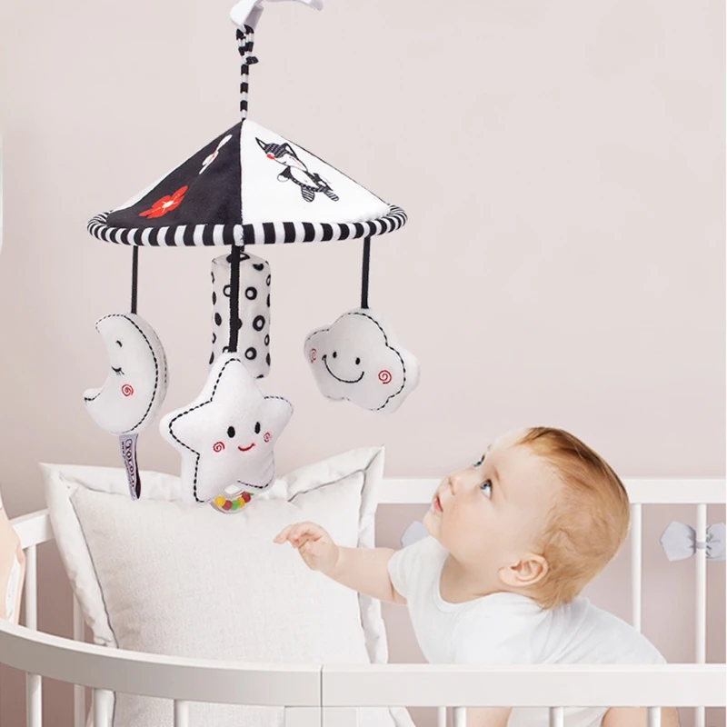 

Baby Stroller Rattle Cartoon star moon Toy Crib Cot Pram Hanging Pendant Plush Hand Bell Infants Sensory Toys Shower Gifts
