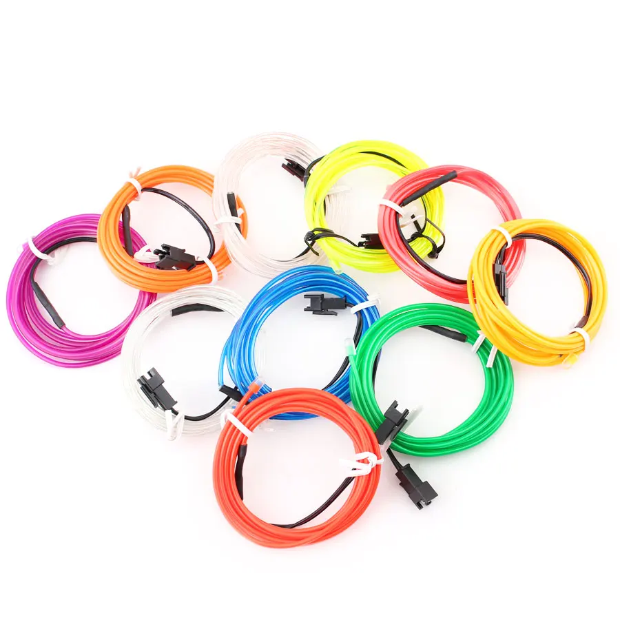

Neon EL Wire 12V LED Strip Light Tape Battery EL Wire Neon Led Strip 12V Lamps Rope Light Switching 2m 3m 5m With Controller