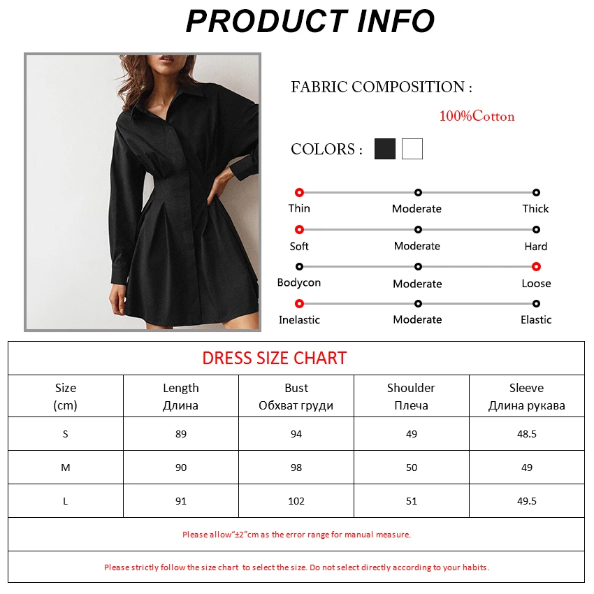 Женское Плиссированное мини-платье Bclout черное элегантное модное платье-рубашка