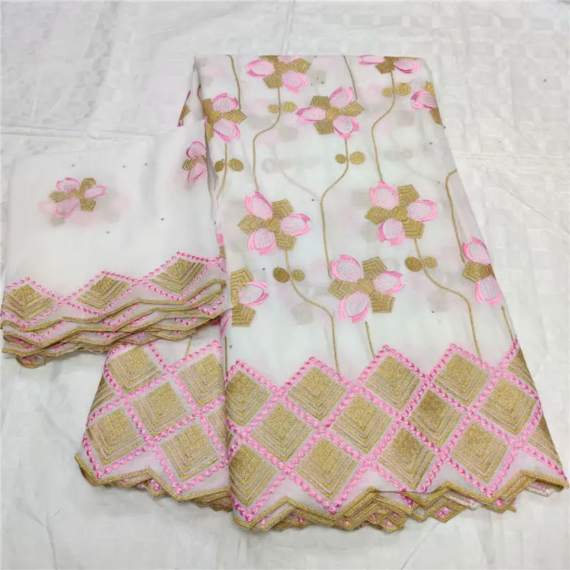 Высококачественная швейцарская вуаль кружевная в африканском стиле белого и