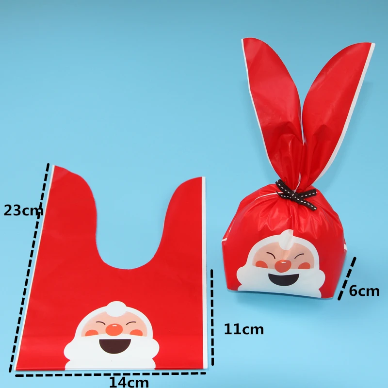Red 14x23cm 5/10 шт. Веселый Рождественский подарок сумки с рождественскими конфетами, шоколадное печенье сумки Санта Клаус елка Упакованные мешоки с год - Цвет: Red 14x23cm