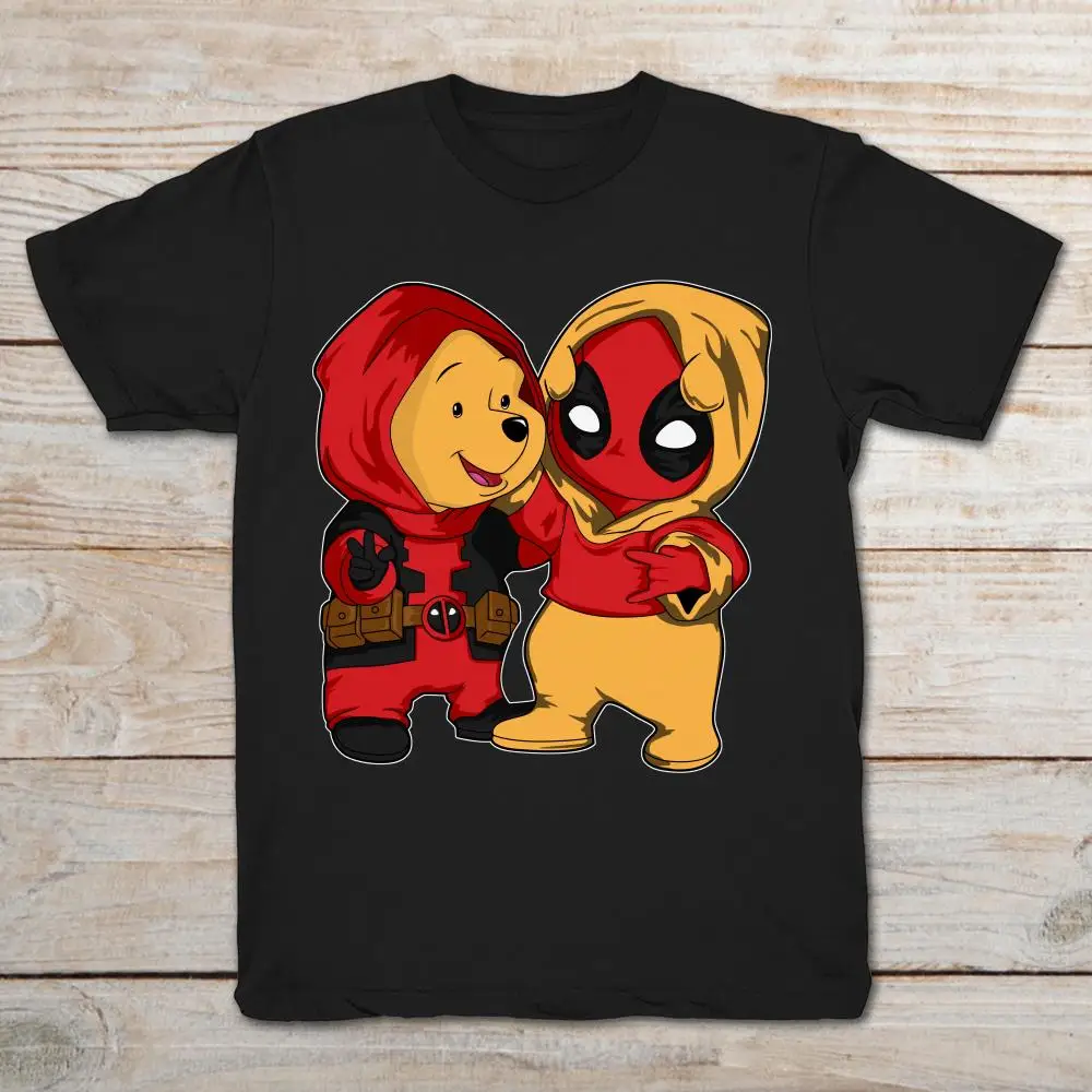Смешная футболка с дэдпулом и Винни пухом|Мужские футболки| |