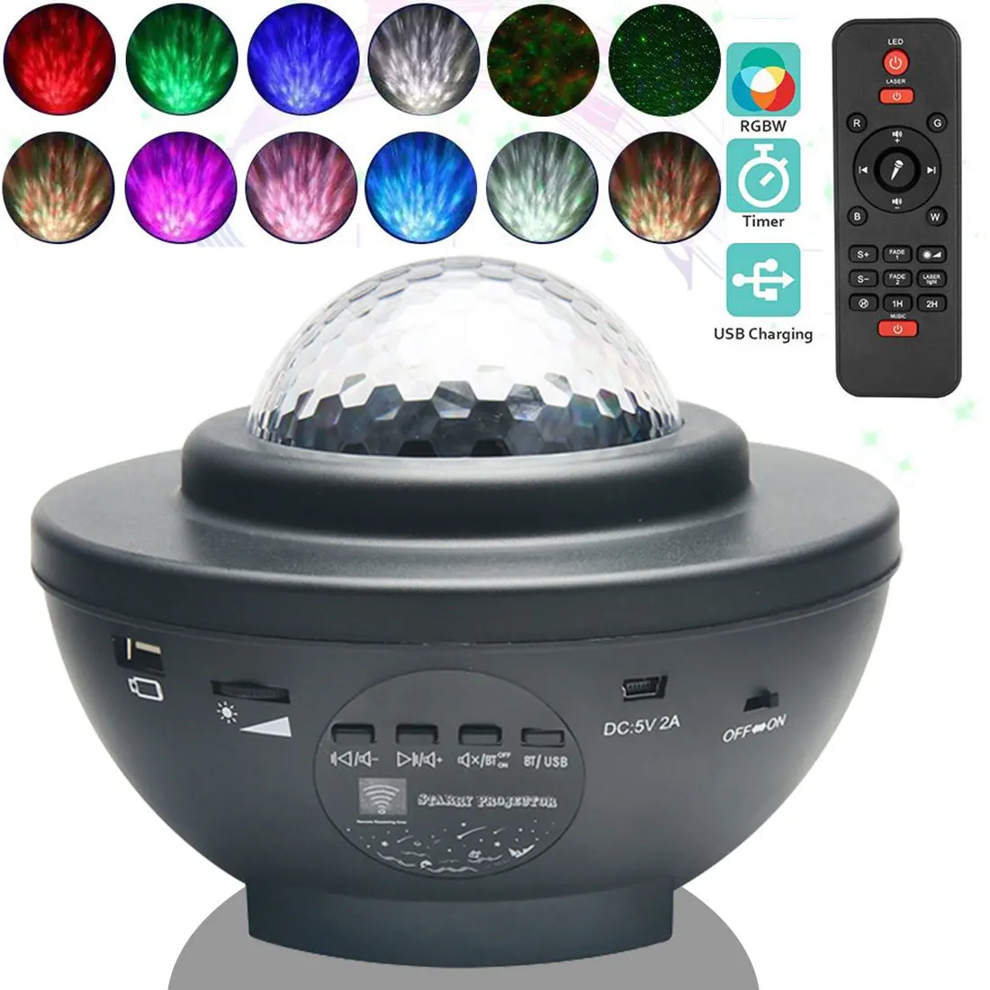 

LED Star Galaxy Projector Ocean Wave Night Light Room Decor Rotate Starry Sky Porjectors Luminaria Decoration Bedroom Lamp Gifts
