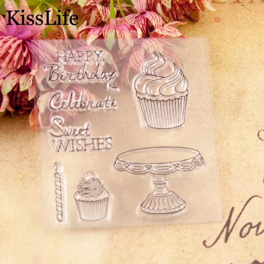 1 лист Торт пожелания письма с поздравлениями днем рождения прозрачные резиновые