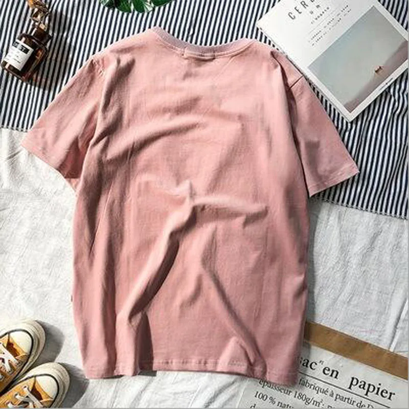 

Cute Cartoon Print T shirts Women High Quality Short Sleeve Round Neck Women Tops Cotton Spandex T shirt Woman