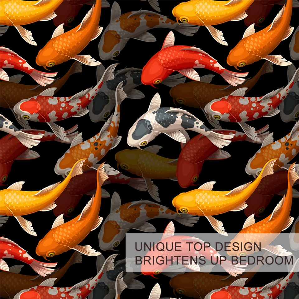 Blesslive Koi Carps Комплект постельного белья Королева Красный Золотой счастливый рыба пододеяльник набор красочное одеяло покрывало 3 шт. благоприятное постельное белье