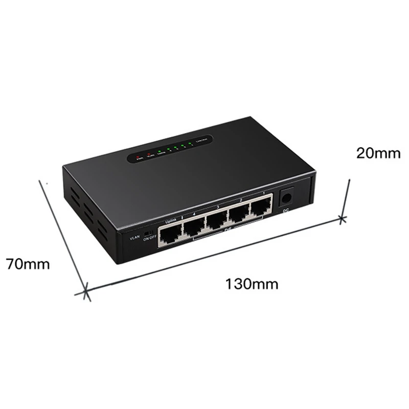 5 Port POE Gigabit Switch RJ45 Ethernet Unmanaged Desktop with VLAN Function for PC EU Plug | Компьютеры и офис