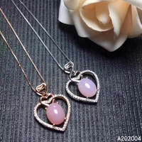 kjjeaxcmy fine jewelry 925 sterling silver inlaid natural pink opal female miss woman girl pendant necklace popular support