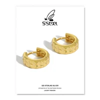 ssteel irregular earrings for women 925 sterling silver hoop earring gear shape gold earings joyas de plata 925 mujer jewelry
