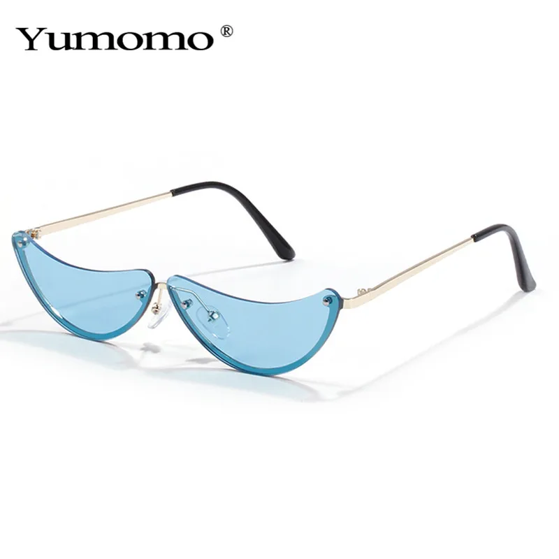

2020 Vintage Semi-Rimless Cat Eye Sunglasses Women Luxury Brand Designer Sunglasses Men Woman Steampunk Shades Retro Glasses