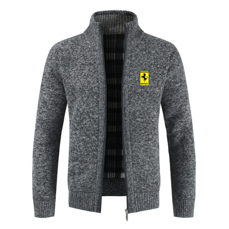 

car LOGO men's business casual sweater cardigan men's slim knit sweater zipper sweater coat autumn and winter
