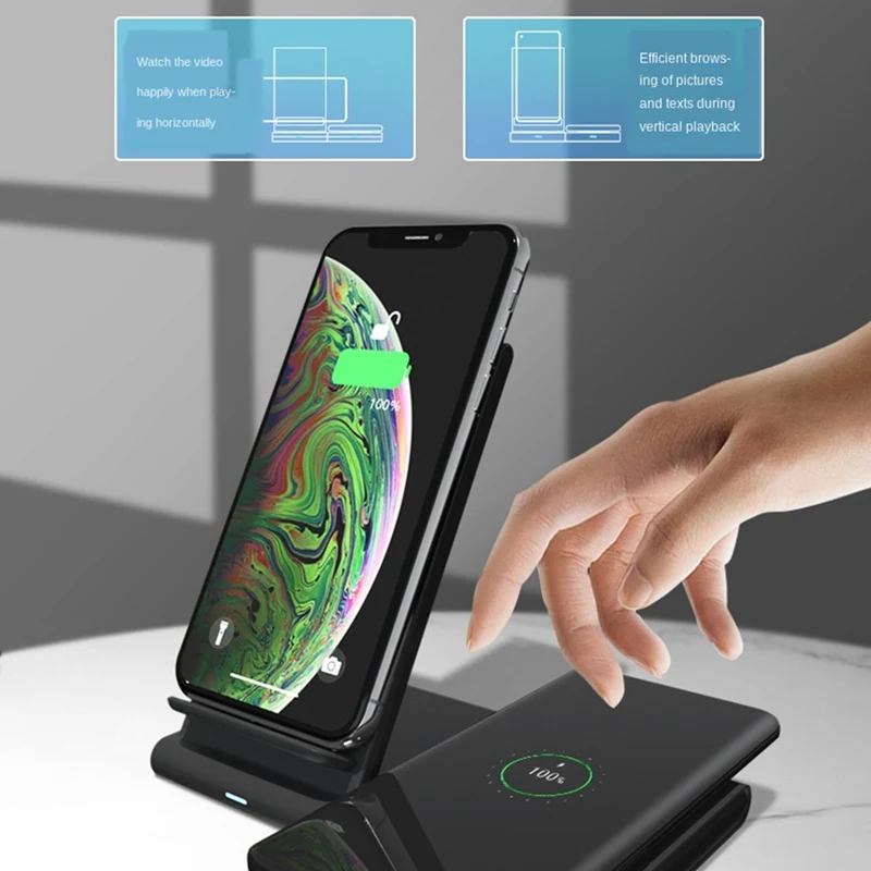 

Eshowee 3 In 1 Qi Wireless Charger Stand for IPhone 12 11 XS XR X 8 AirPods Pro 15W Charge Dock Station For Apple Watch iWatch