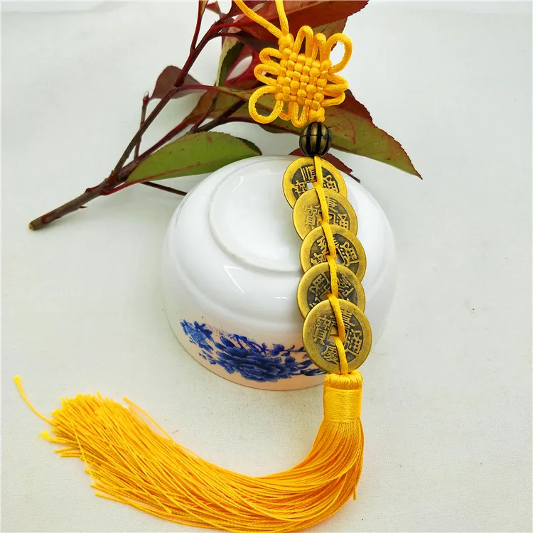 Пять императорских денег подвеска на удачу старинная монета 1 шт. красный