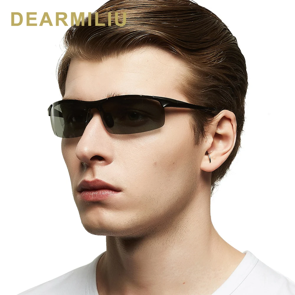 DEARMILIU поляризационные фотохромные солнцезащитные очки для мужчин с алюминиевым
