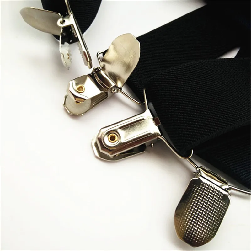 

Dark gray men's suspender 3.5 cm width adjustable elastic X back clips on pants braces for men and women