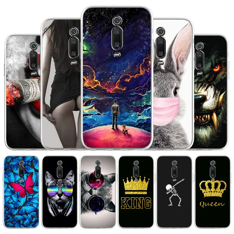 

For Xiaomi Mi 9T Case Silicone TPU Soft Phone Case On Xiaomi Mi 9T Pro Cover Redmi K20 Shell Rabbit Cute Cartoon Bumper Fundas