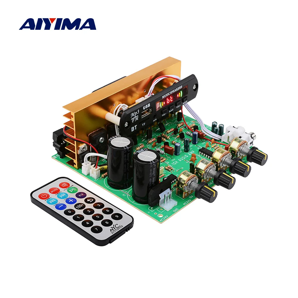 AIYIMA Bluetooth усилитель доска 80 Вт 2,1 канальный сабвуфер Amplificador аудио Плата с AUX FM TF U диск домашний кинотеатр Diy