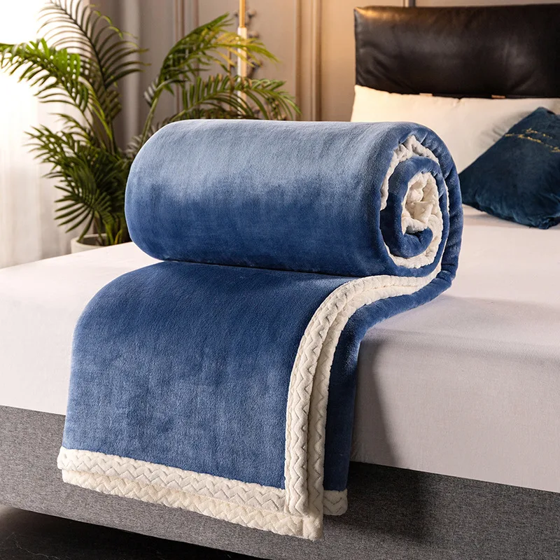 

High Quality Soft Blanket Luxury Thick Blankets for Beds Double-layer Fleece Blankets Flannel Bed Sheet Siesta Coral Blanket