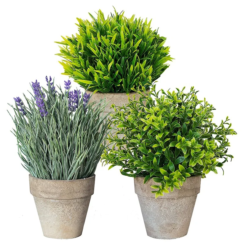 

Небольшие искусственные горшки для растений, домашний декор, искусственные декоративные композиции для украшения растений, 3 шт.