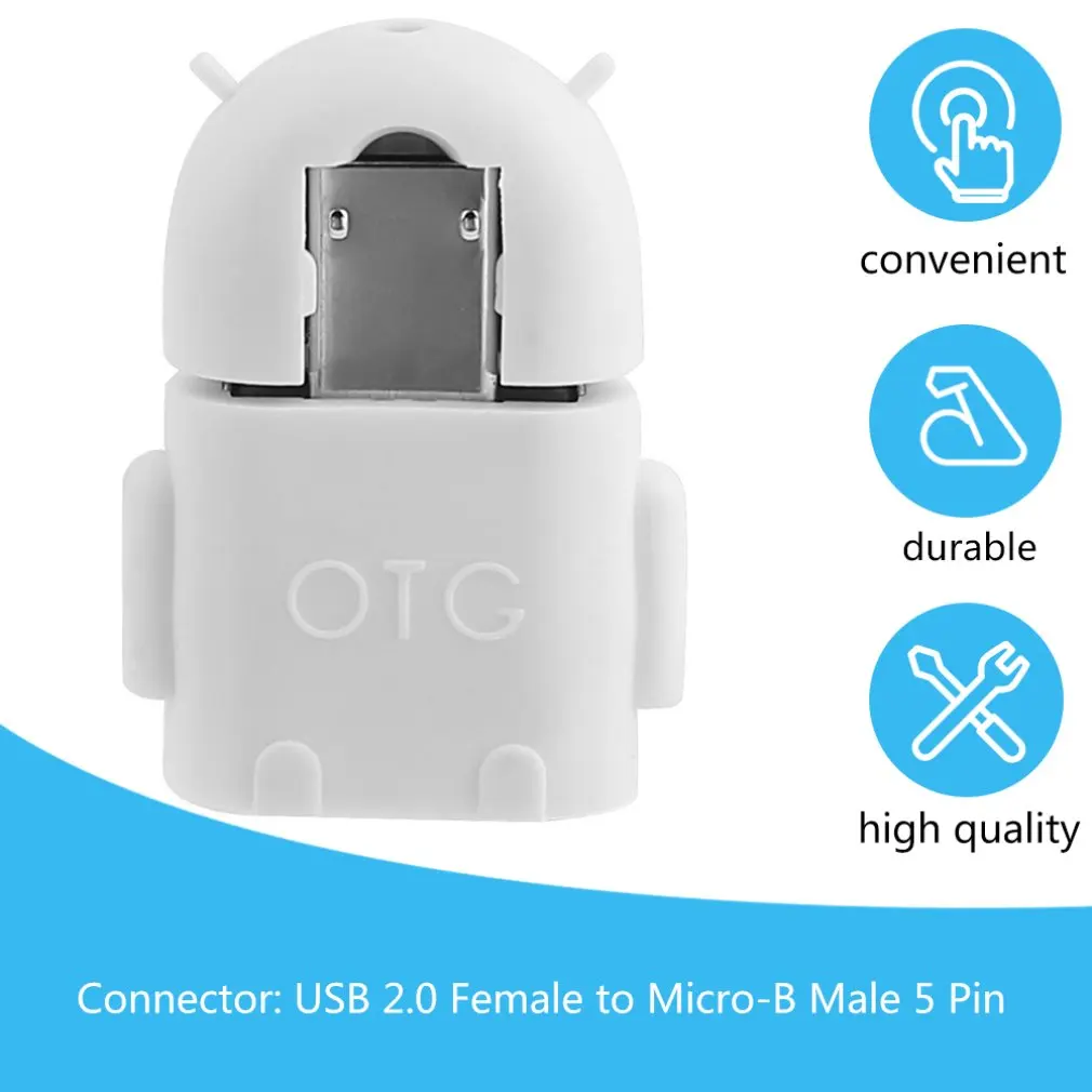 1 шт/5 шт/10 шт Робот Форма микро USB 2 0 конвертер хост папа к Женский OTG адаптер для