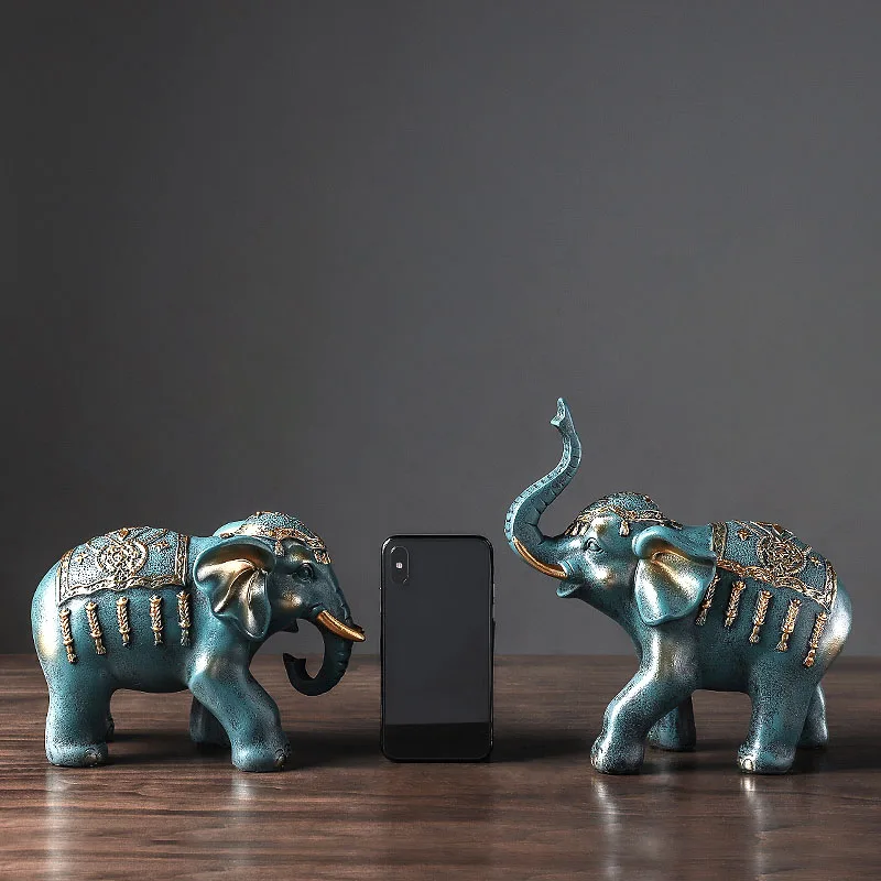 Европейские поделки со слоном из смолы украшения для дома гостиной стола