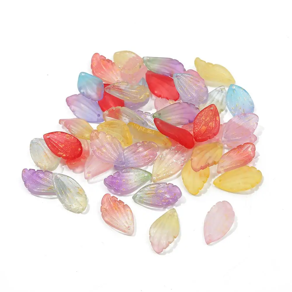 Бусины для изготовления ювелирных изделий стеклянные в форме лепестков ириса 50