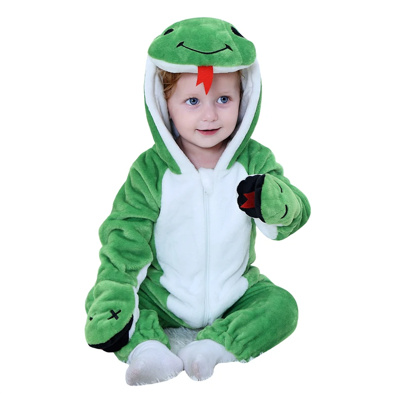Umorden Baby зеленый костюм змейки косплей Кигуруми мультфильм животных ромперы для
