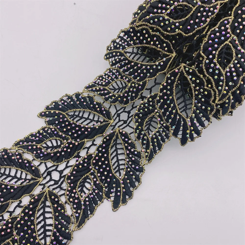 Много цветов 10 ярдов стразы кружевная отделка металлические вышитые кружева