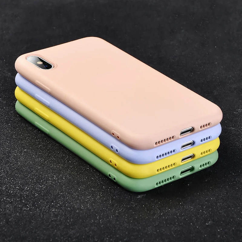 Противоударные резиновые чехлы для телефонов для iPhone 11 Pro Max 7 8 6 6s Plus жидкий силиконовый мягкий чехол из ТПУ для iPhone XS Max XR X Case